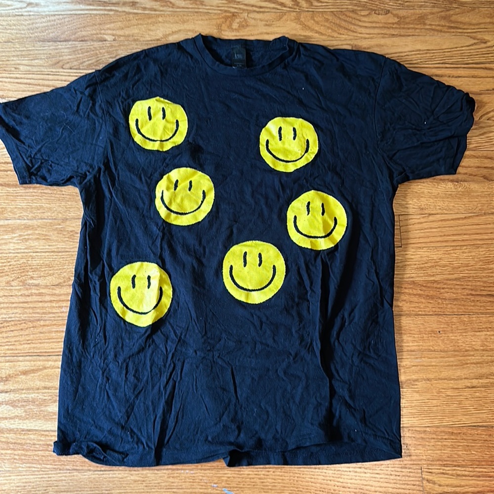 Smiley Face Black T Shirt